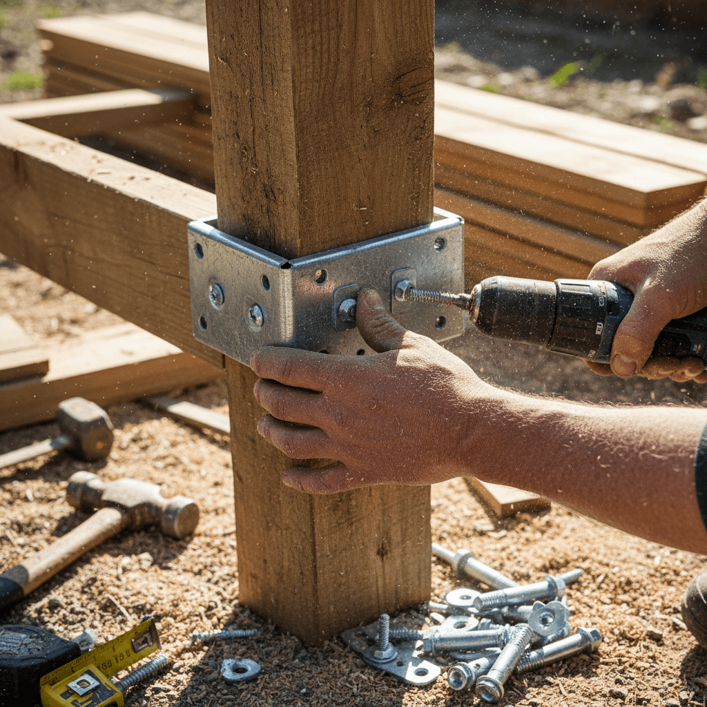 Repair work on a fence